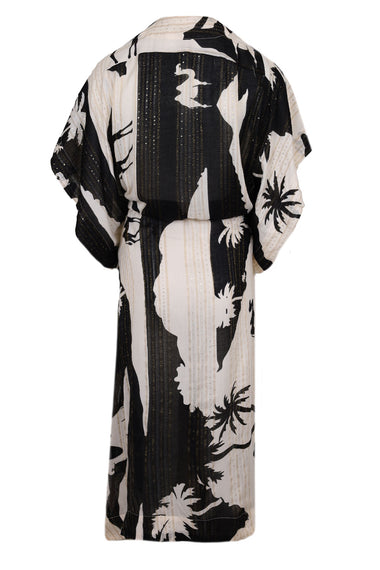 Kha Palm Trees Kimono Black