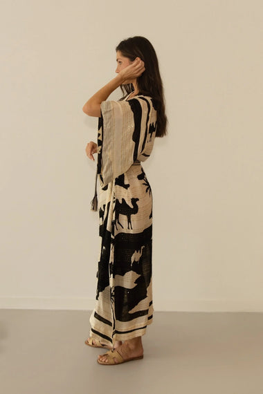 Kha Palm Trees Kimono Black