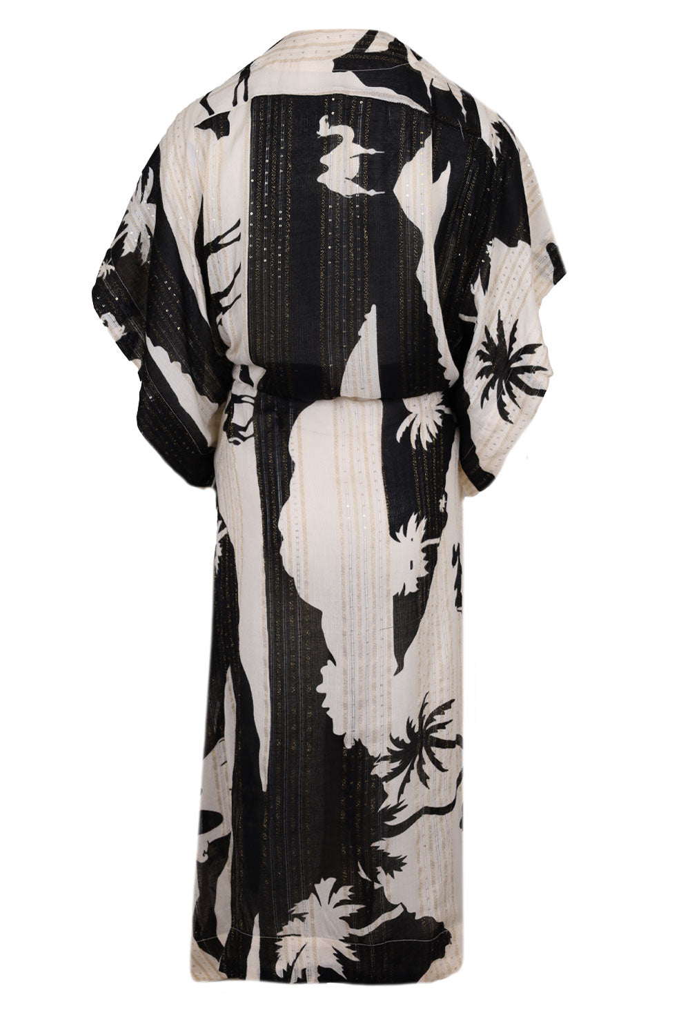 Load image into Gallery viewer, Kha Palm Trees Kimono Black
