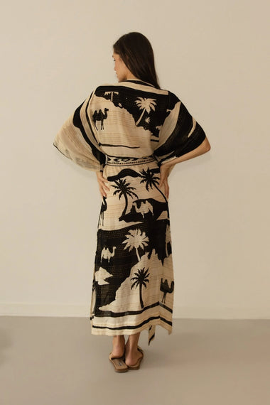 Kha Palm Trees Kimono Black