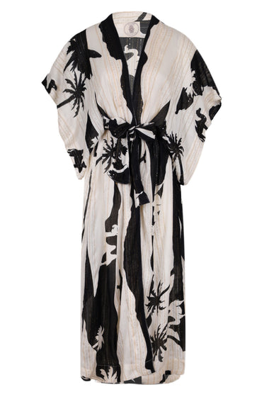 Kha Palm Trees Kimono Black