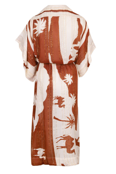 Kha Palm Trees Kimono Mocha