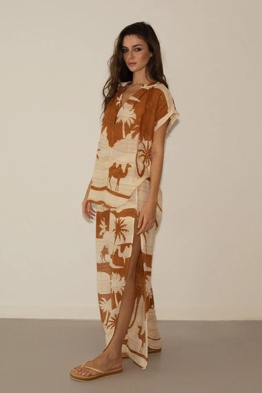 Kha Palm Trees Pant Mocha