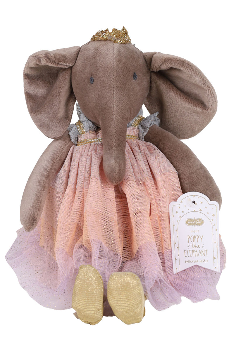 Poppy Elephant Velvet Princess Plush