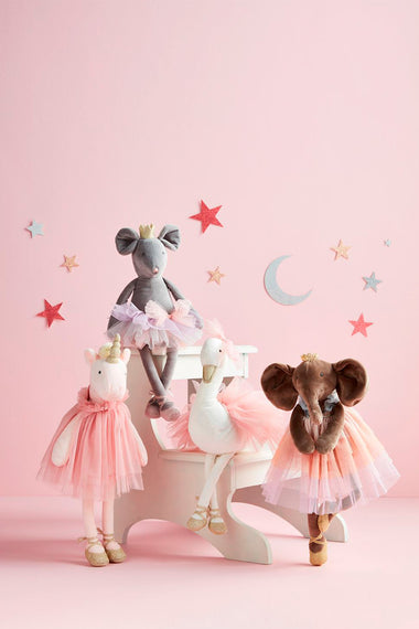 Poppy Elephant Velvet Princess Plush