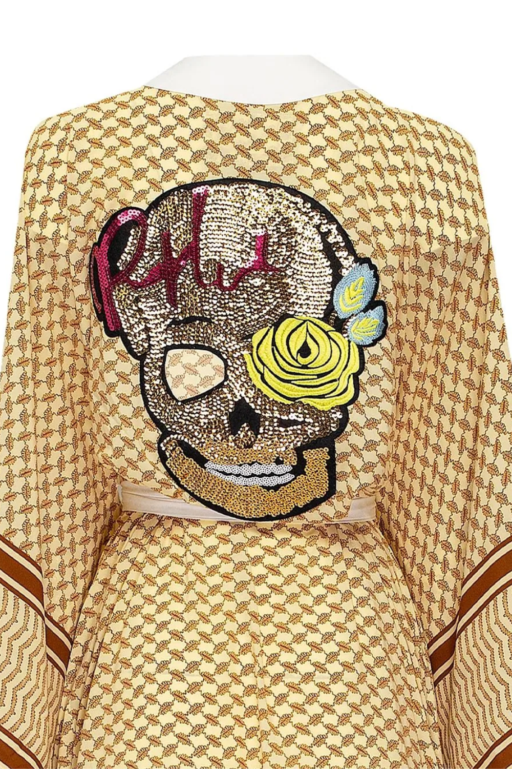 Load image into Gallery viewer, Desert Kimono Skull Off White Long
