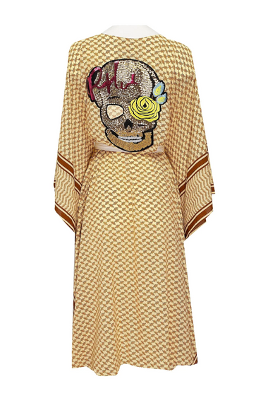 Desert Kimono Skull Off White Long