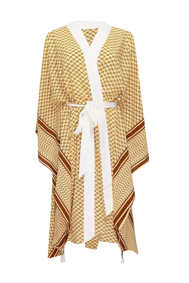 Desert Kimono Skull Off White Long