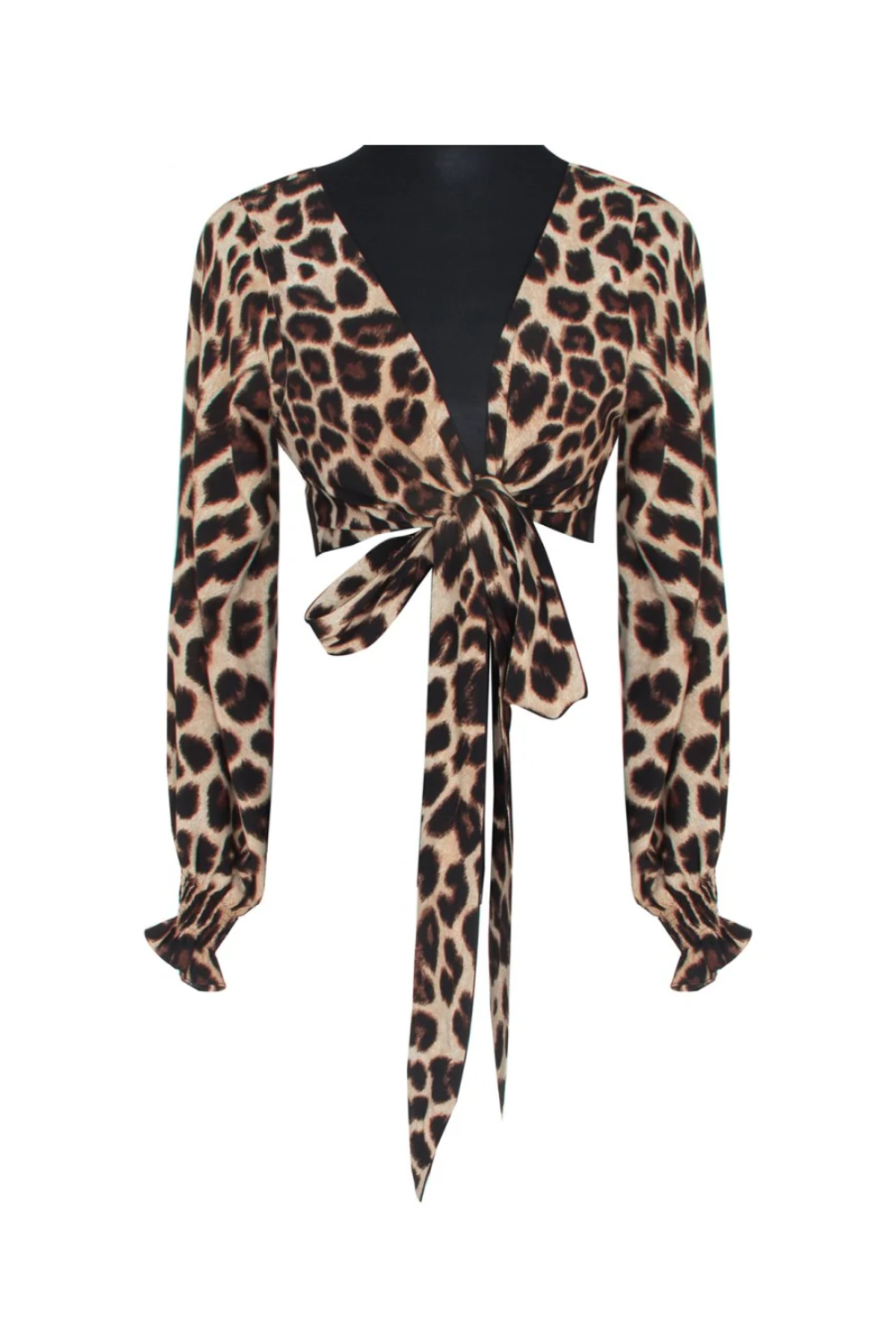 Load image into Gallery viewer, Safari Brown Leopard Crop Top Black
