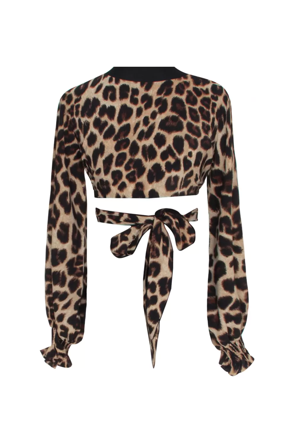 Load image into Gallery viewer, Safari Brown Leopard Crop Top Black
