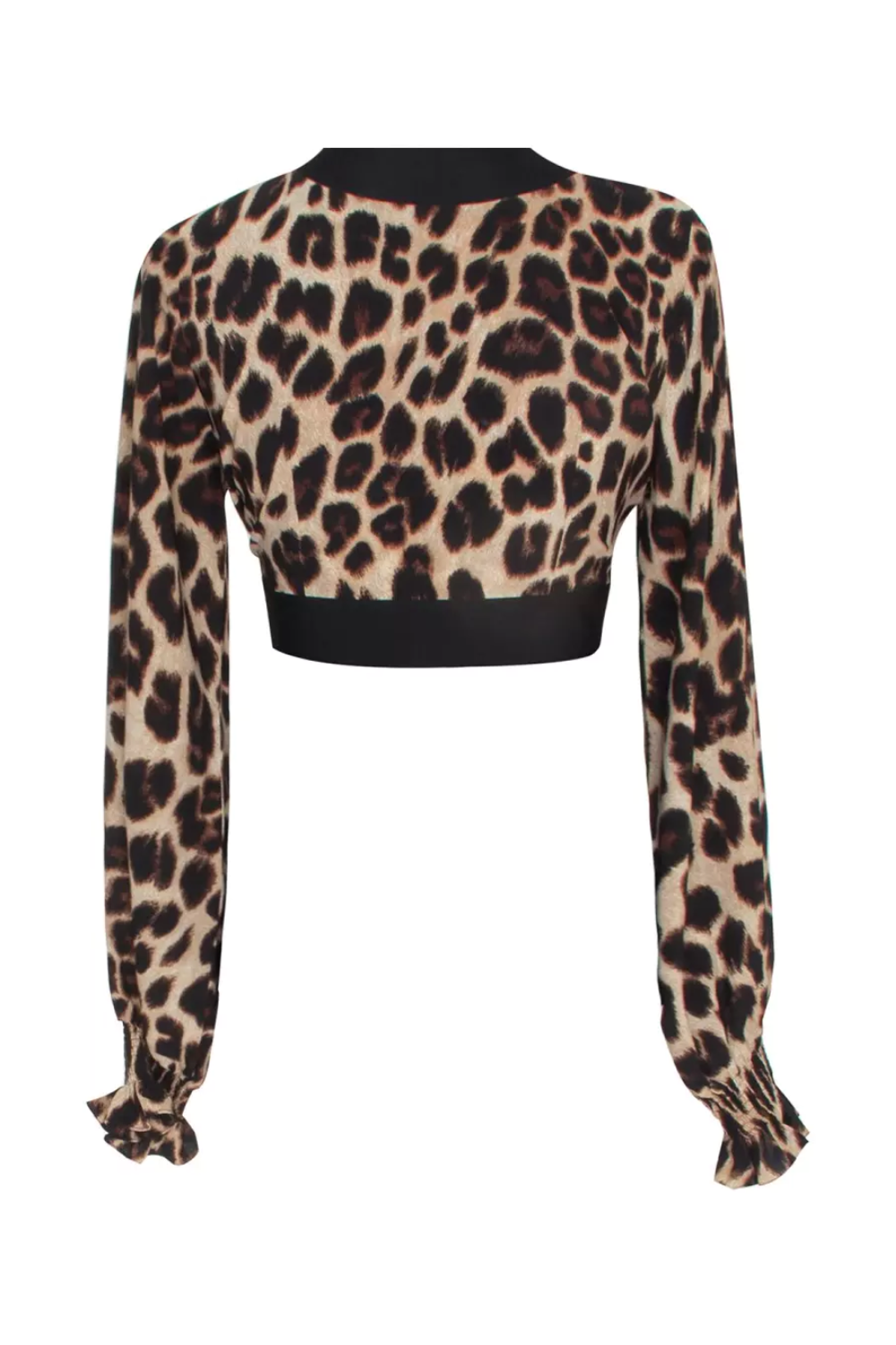 Load image into Gallery viewer, Safari Brown Leopard Crop Top Black
