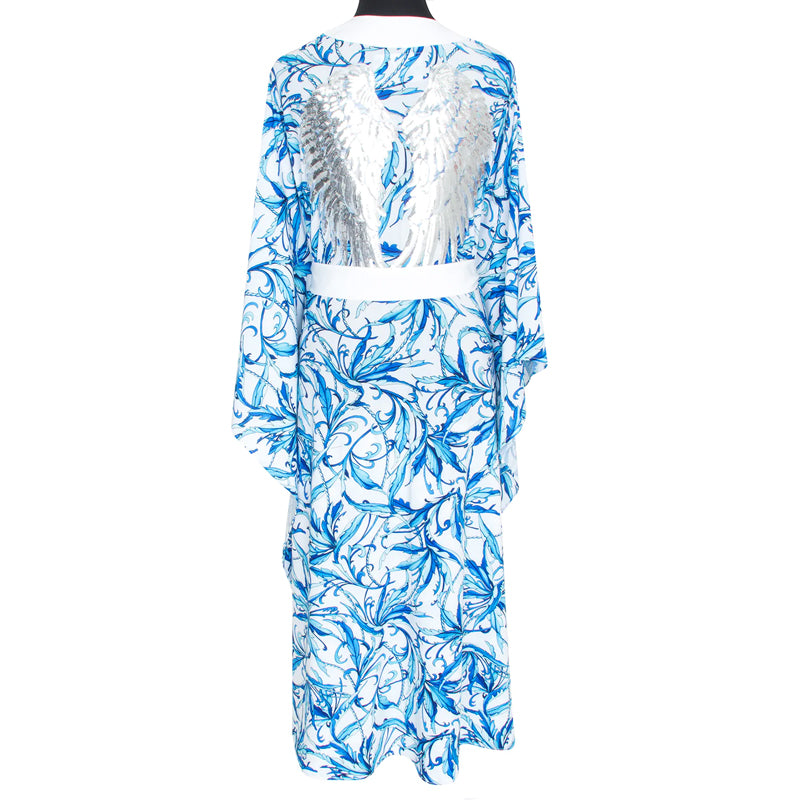 Kimono Angel Long Spring Summer Royal Blue