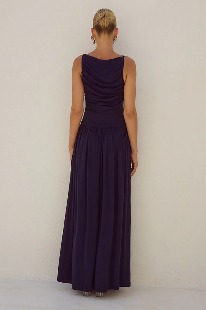 Load image into Gallery viewer, Nalla Maxi Dress Navy - Dress
