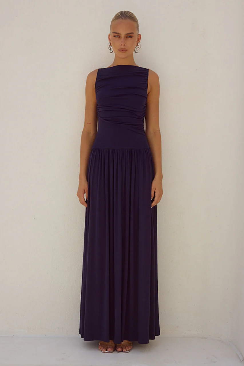Load image into Gallery viewer, Nalla Maxi Dress Navy - Dress
