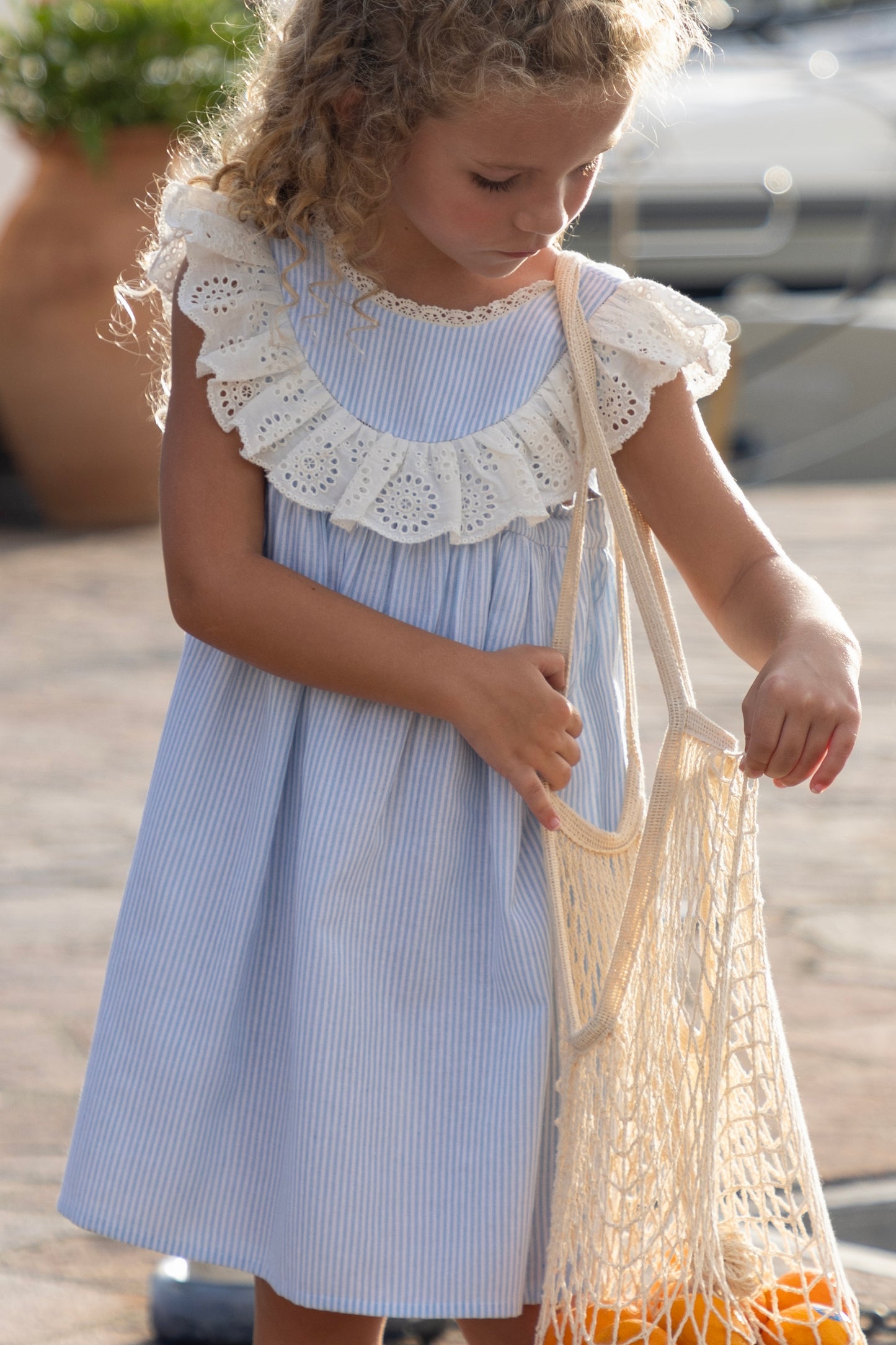 Natasha Girls Dress Blue