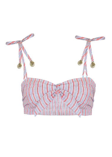 Bralette Top Orange Stripe