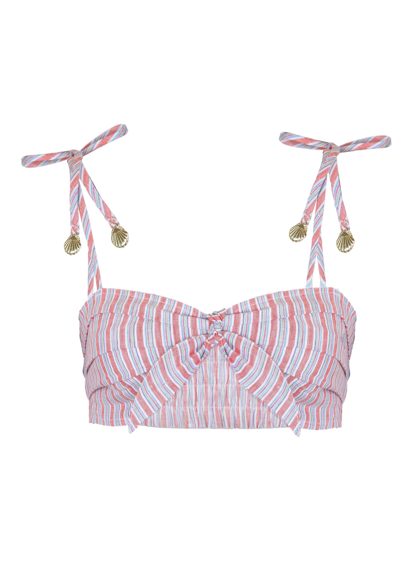 Load image into Gallery viewer, Bralette Top Orange Stripe

