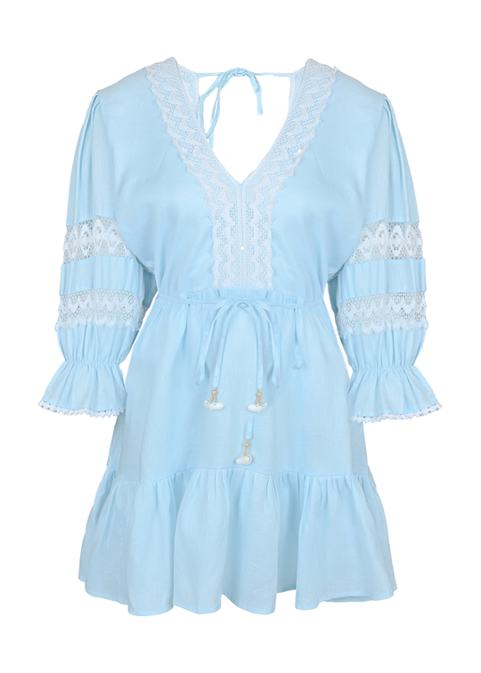 Load image into Gallery viewer, Dress Linen Blue

