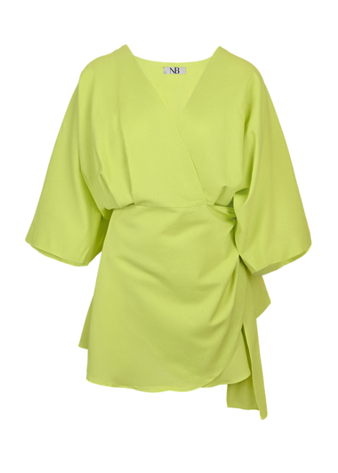Short Dress Linen Lime