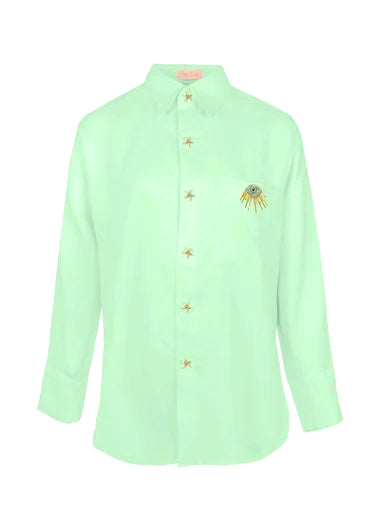 Linen Shirt With Eye Green Apple