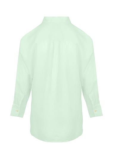 Linen Shirt With Eye Green