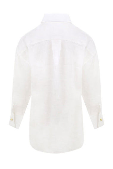 Linen Shirt With Heart Eye White