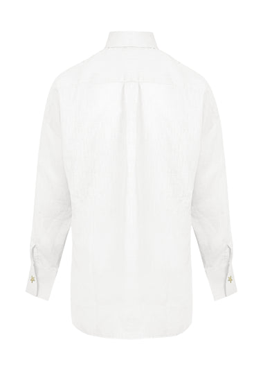 Linen Shirt With Heart Eye White
