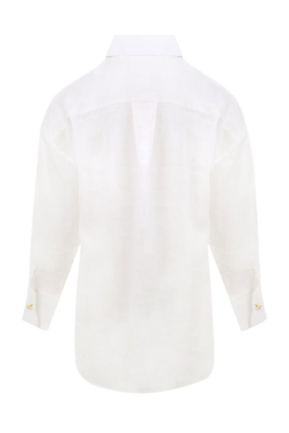 Load image into Gallery viewer, Linen Shirt With Heart Eye White

