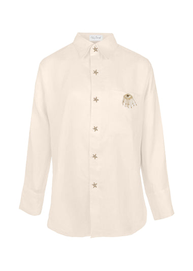 Linen Shirt With Eye Peach