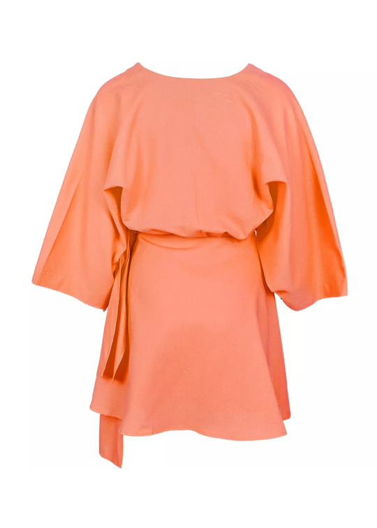 Load image into Gallery viewer, Short Sleeve Dress Linen Orange
