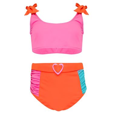 Bikini for Girls in Neon Pink/Orange - Bikini