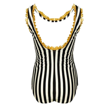 Nessi Byrd Zinnia Black & White Stripe Swimsuit - Girls One Piece