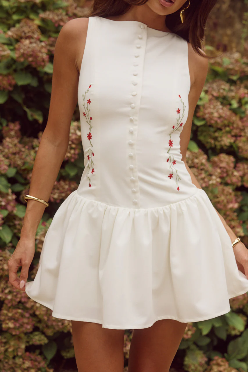 Load image into Gallery viewer, Nevah Mini Dress White - Dress
