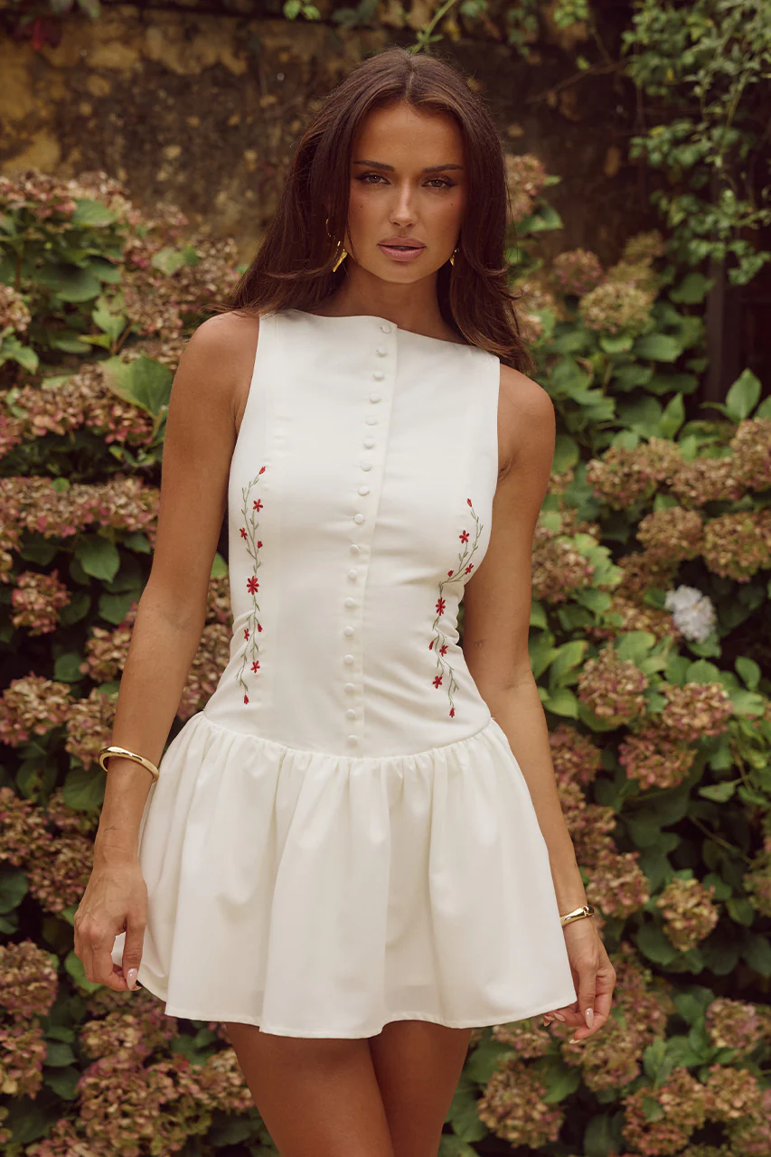 Load image into Gallery viewer, Nevah Mini Dress White - Dress
