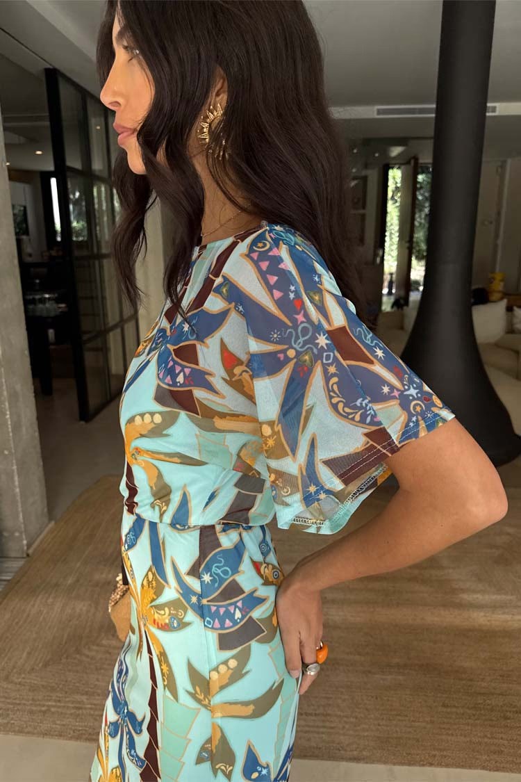 Load image into Gallery viewer, Azura Palms Mesh Tilly Dress

