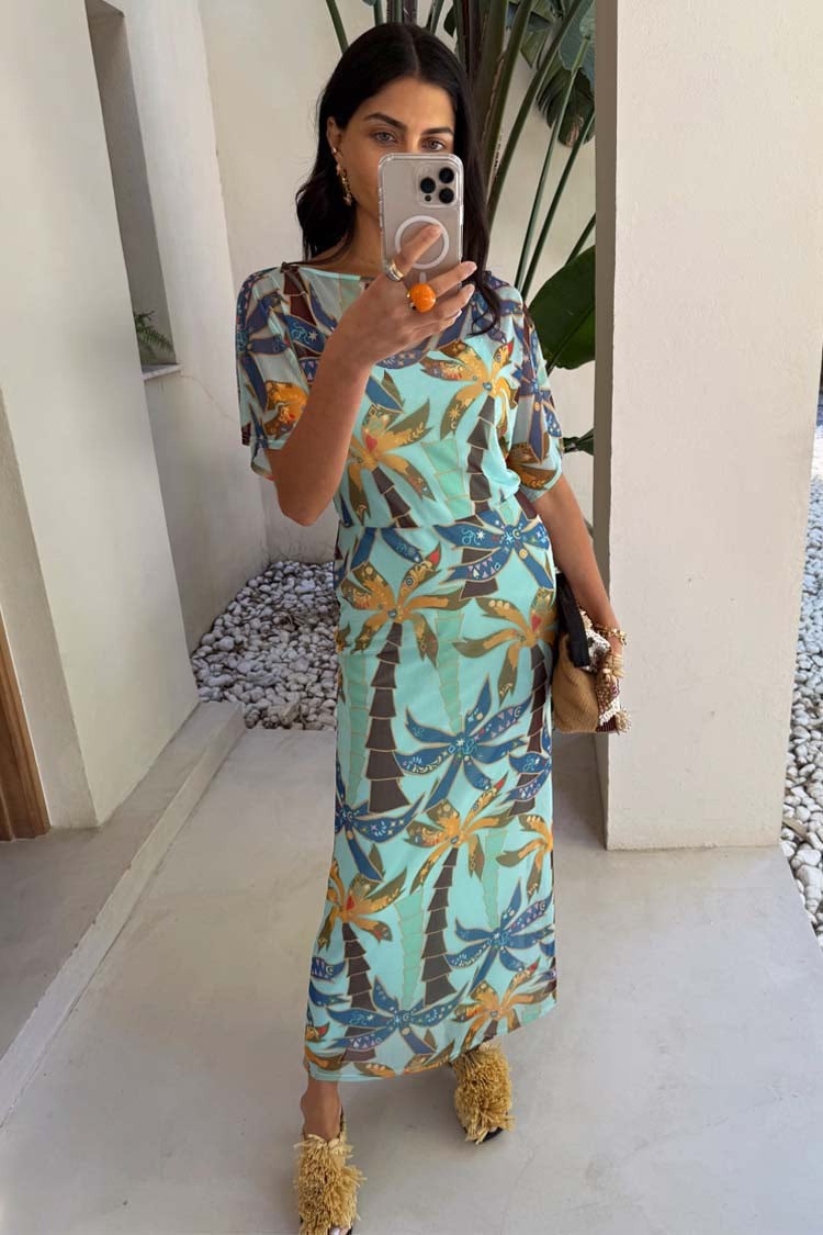 Load image into Gallery viewer, Azura Palms Mesh Tilly Dress
