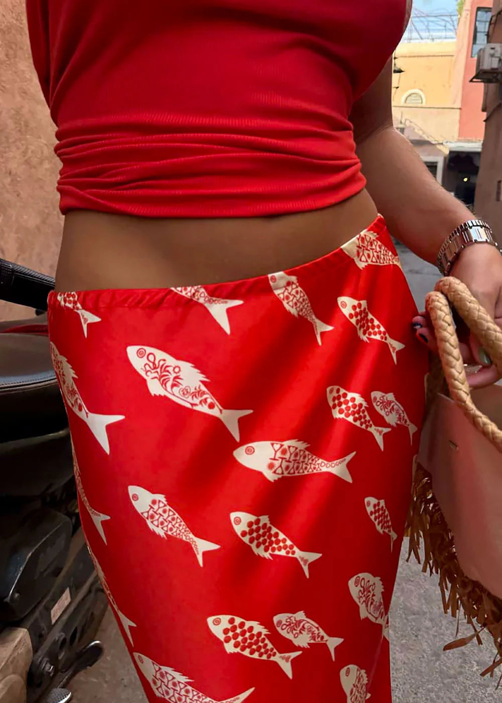 Load image into Gallery viewer, Red Marina Dorris Skirt
