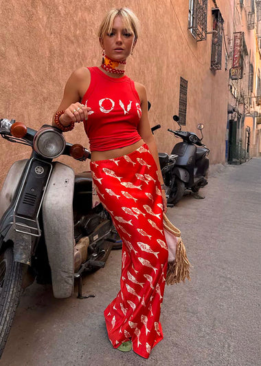 Red Marina Dorris Skirt