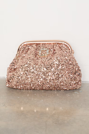 Gold Sequin Clutch Bag - ONE SIZE - Clutch Bag