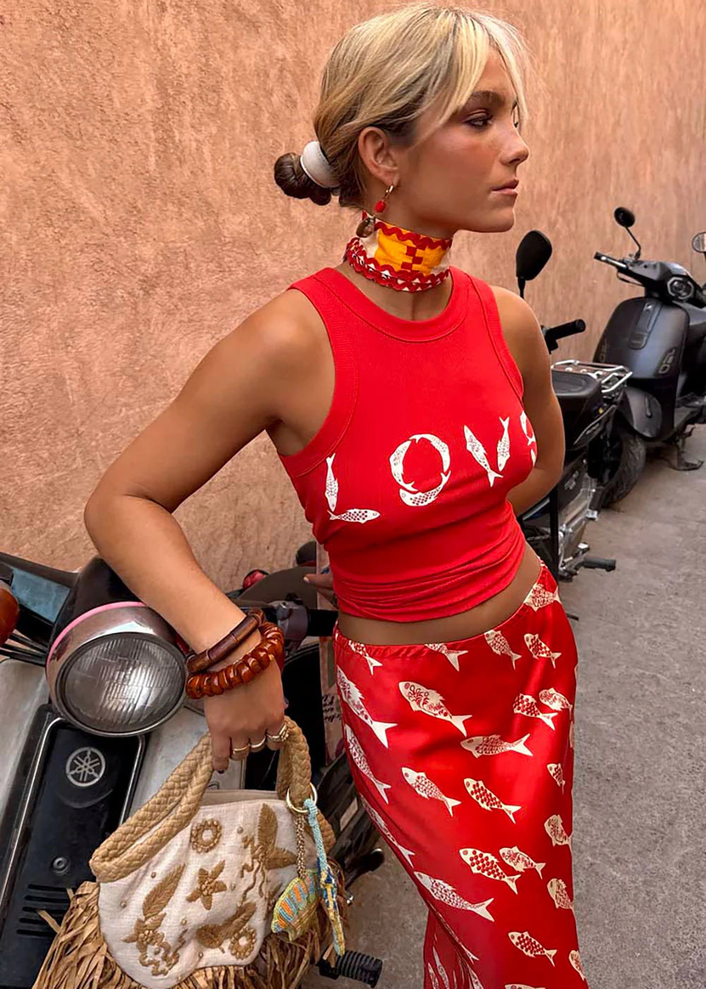 Load image into Gallery viewer, Red Fish Love Tank Top
