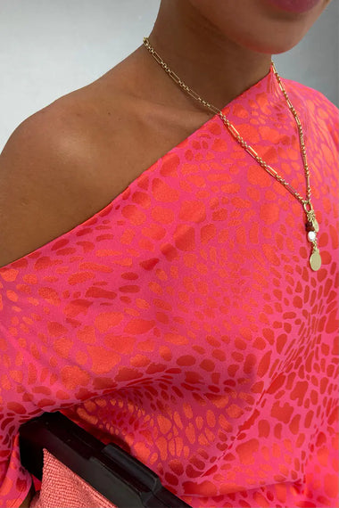 Pink Animal Jacquard Mini Tilly Dress