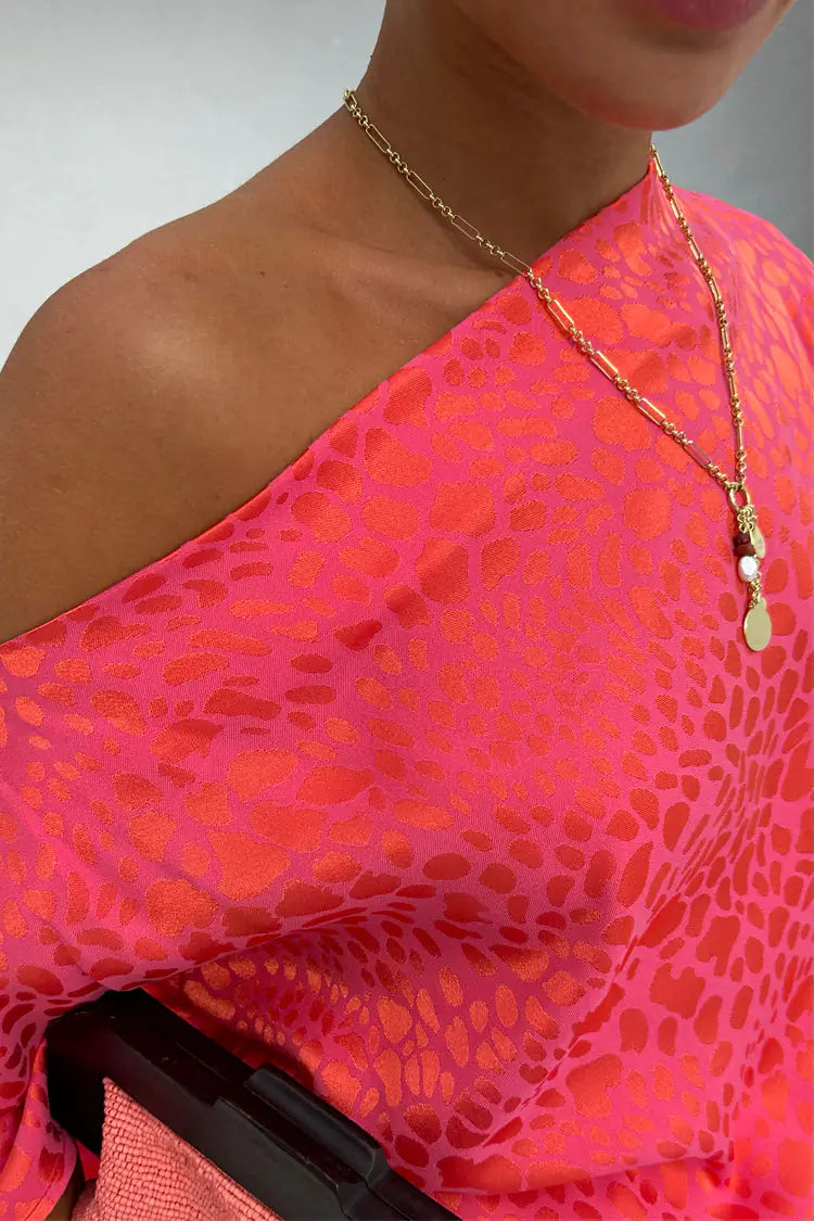 Load image into Gallery viewer, Pink Animal Jacquard Mini Tilly Dress
