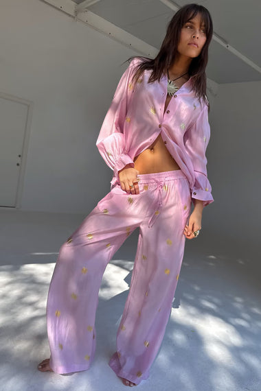 Pink Elissa Trousers with Sun Foil