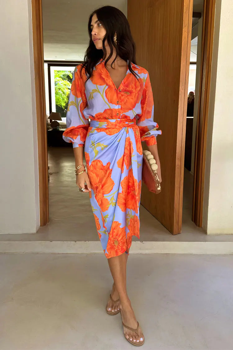 Load image into Gallery viewer, Blue Poppy Jaspre Skirt
