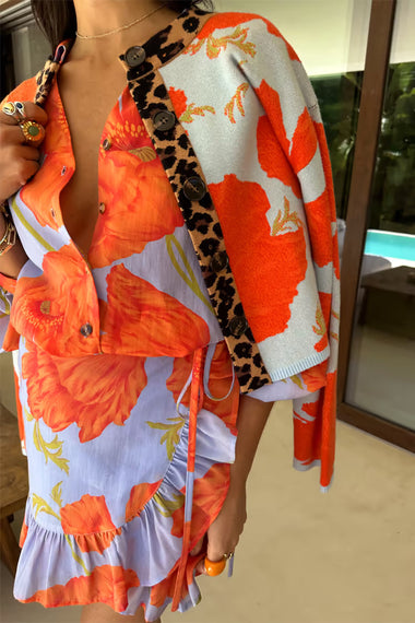 Blue Poppy Mini Jaspre Skirt with Frill