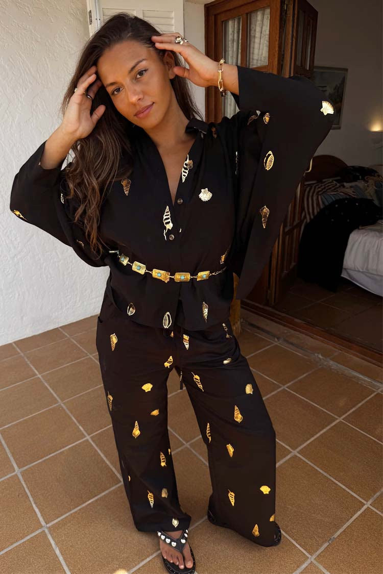 Load image into Gallery viewer, Black Shell Elissa Trousers
