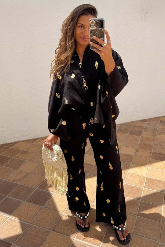 Black Shell Elissa Trousers