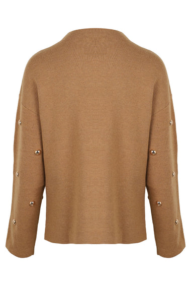 Tan Stud Evie Knit Jumper