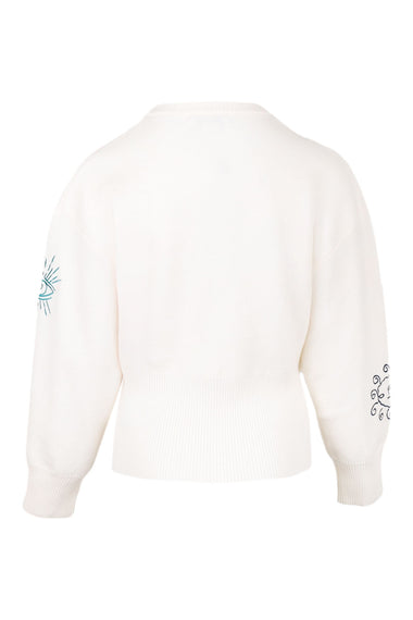 Cream Neon Embroidered Darcy Cardigan