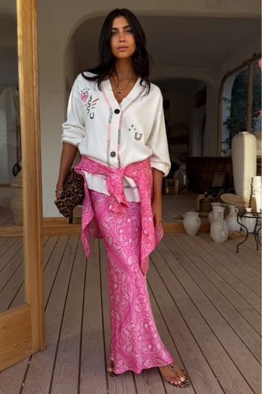 Cream Western Martha Cardigan